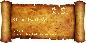 Kling Daniló névjegykártya