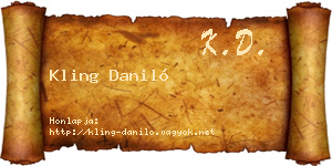 Kling Daniló névjegykártya